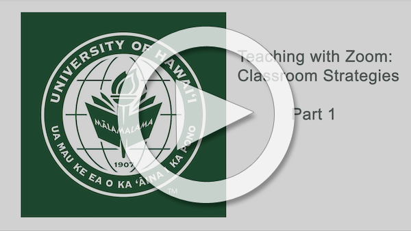 Thumbnail of Zoom Classroom Strategies Video Part 1